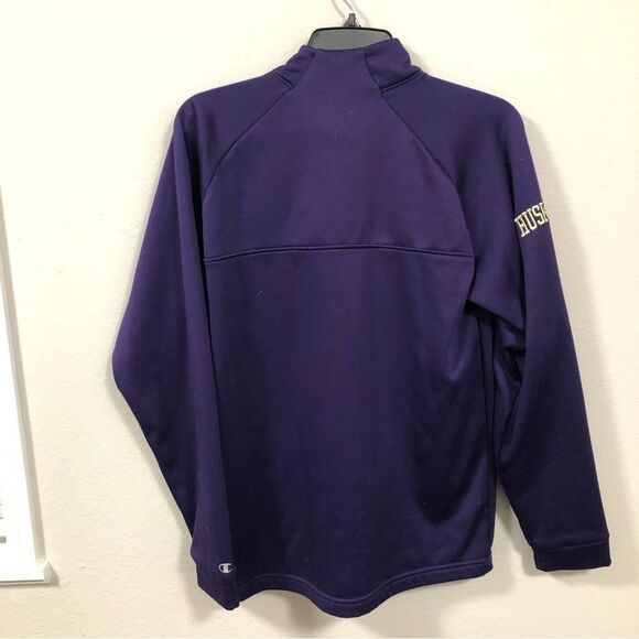 Champion Men's UW Washington Huskies Purple Quarter Zip Pull over Sweatshirt - Picture 7 of 8